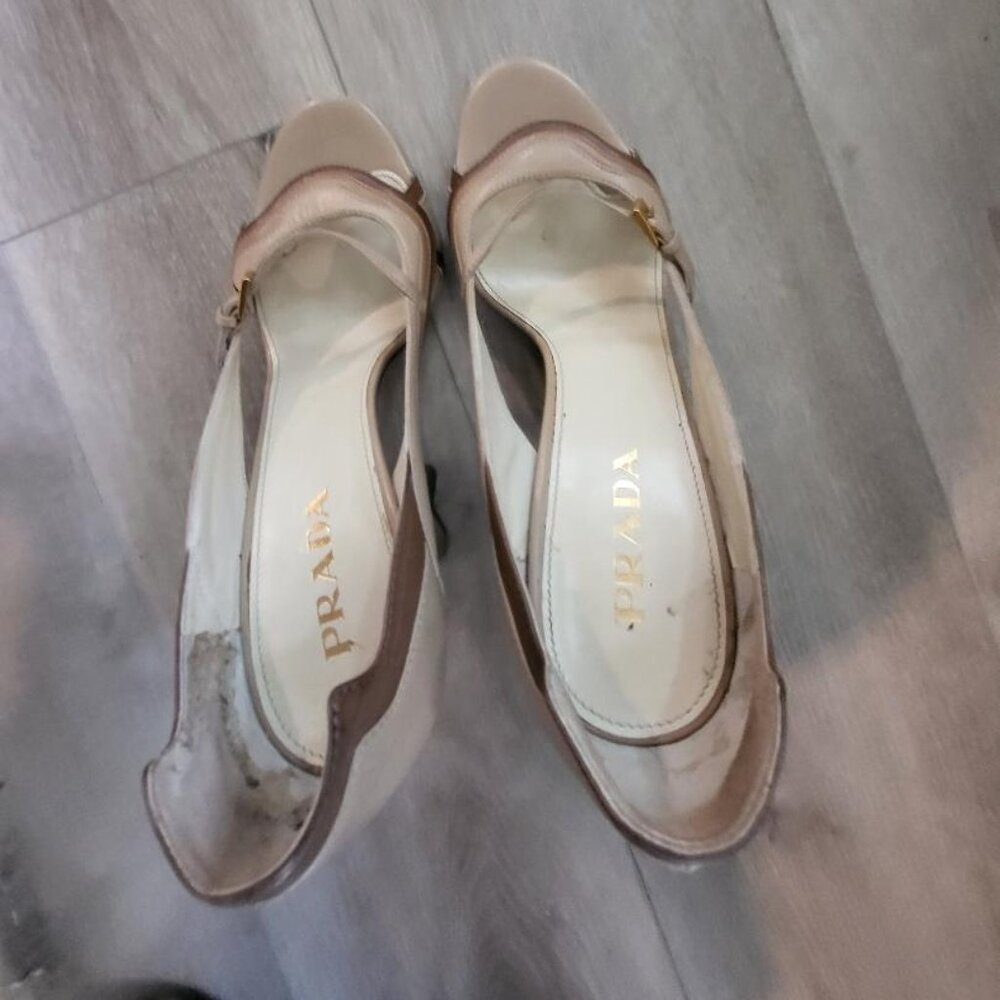 Prada Vintage Taupe Sandal, 36.5 - Picture 6 of 6